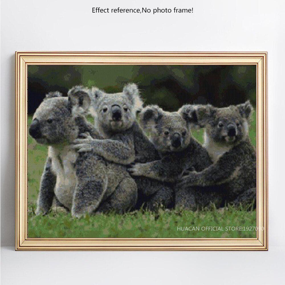 Diamond Embroidery Full Display Animal Koala Diamond Mosaic Diamond Painting Full Round Cross Stitch 20X30CM