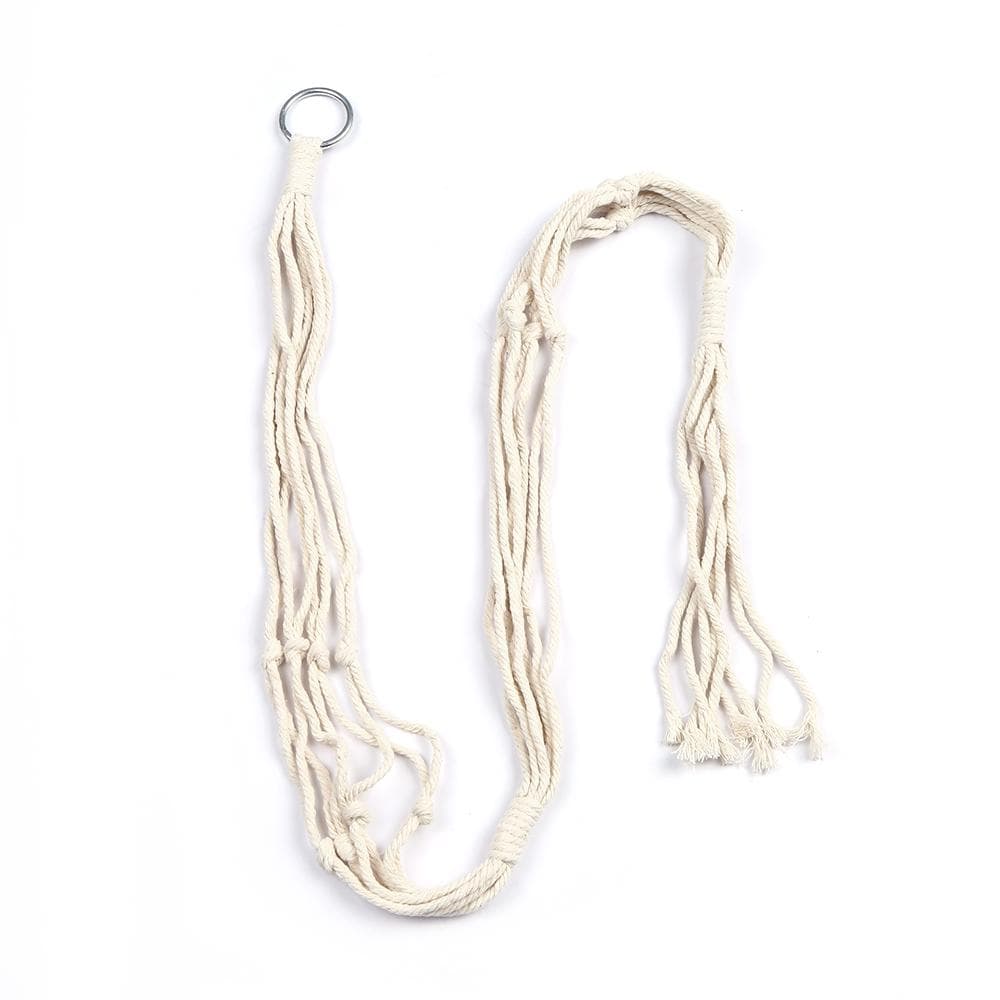 Macrame Double Plant Hanger Indoor Outdoor 2 Tier Flower Pot Hanging Planter Basket Cotton Rope 4