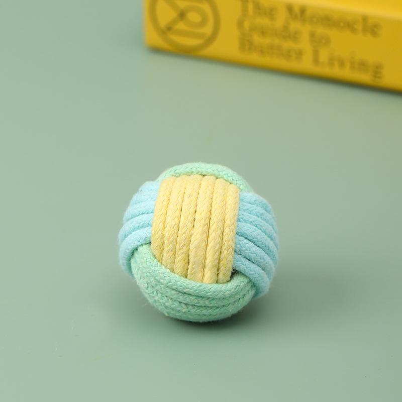 Interactive Cotton Rope Toys Ball for Cats Accessories Pet Toy cotton ball Chew Cotton Rope Knot Ball Training Interactive Toy yellow