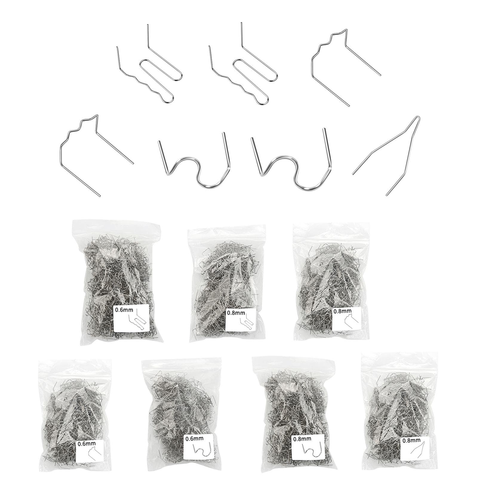 700 PCS Automotive Plastic Repair Welding Nail Standard Pre Cut Wave Staples Bumper Bodywork silver