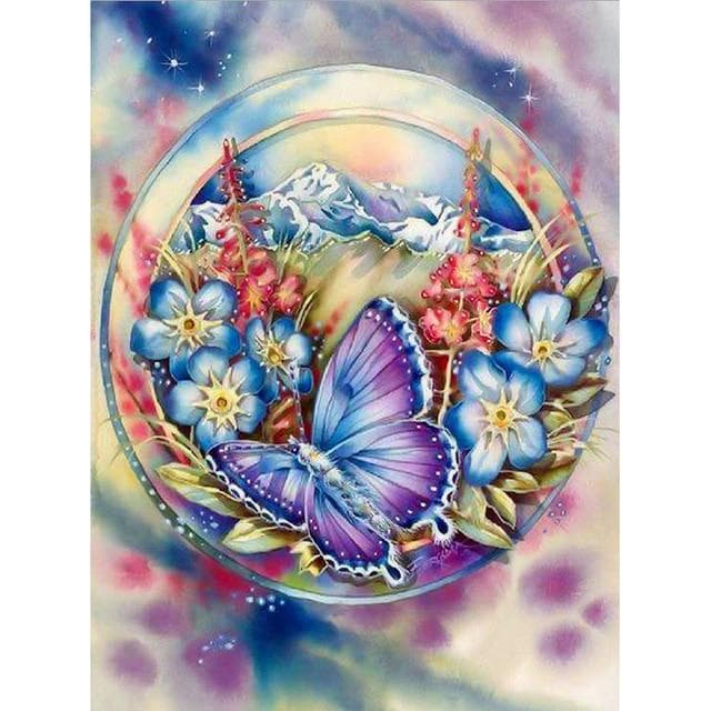 DIY 5D Diamond Painting Aurora Diamond Embroidery Landscape Cartoon Cross Stitch 20X30CM light blue