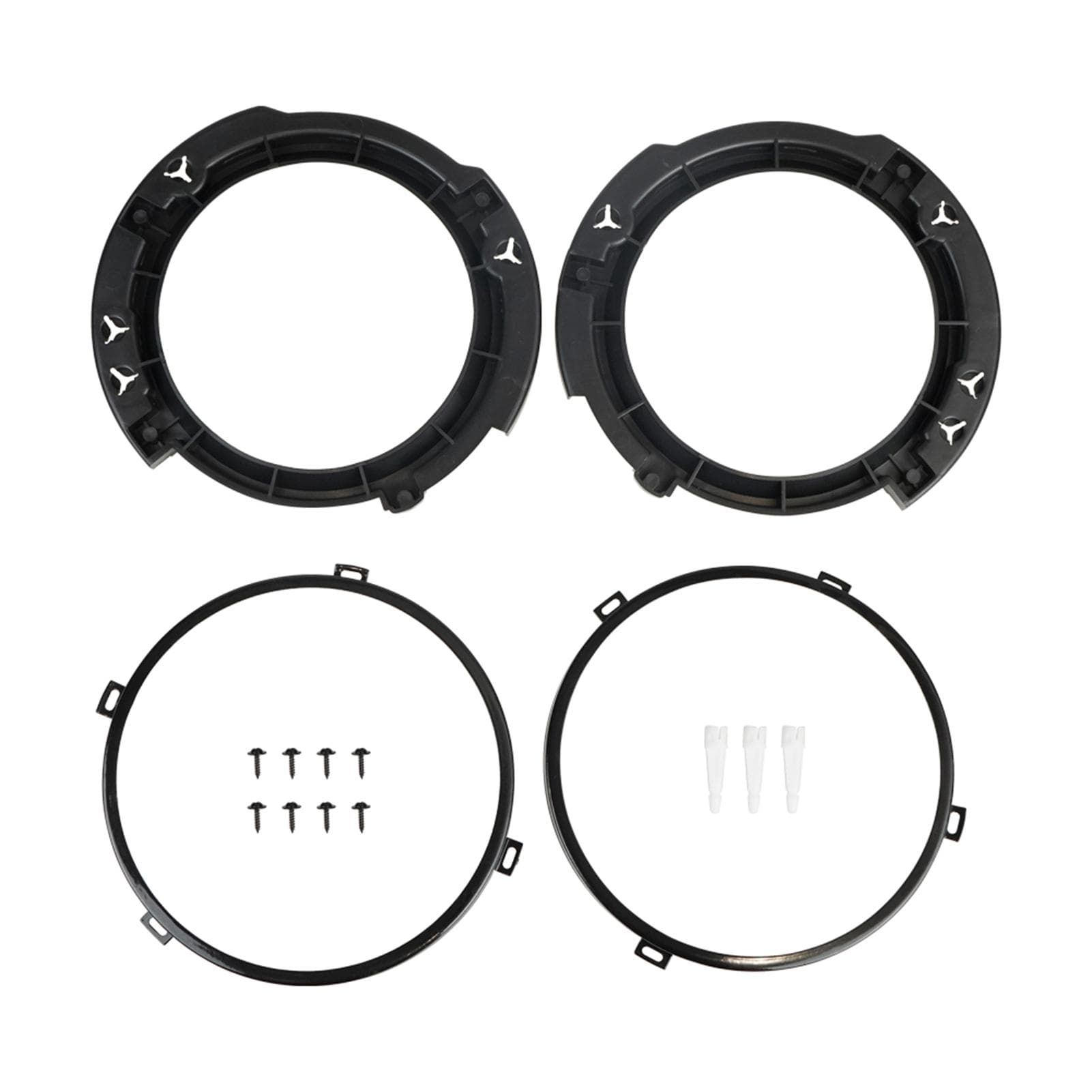 1 Pair Headlight Mounting Bracket Ring Set 7 Inch Replacement for Jeep Wrangler JK 2007-2017 black
