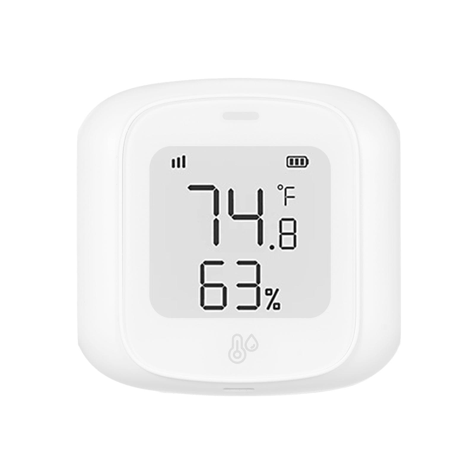 Zigbee Temperature Humidity Monitor Smart Temperature and Humidity Sensor with LCD Screen Indoor WiFi white