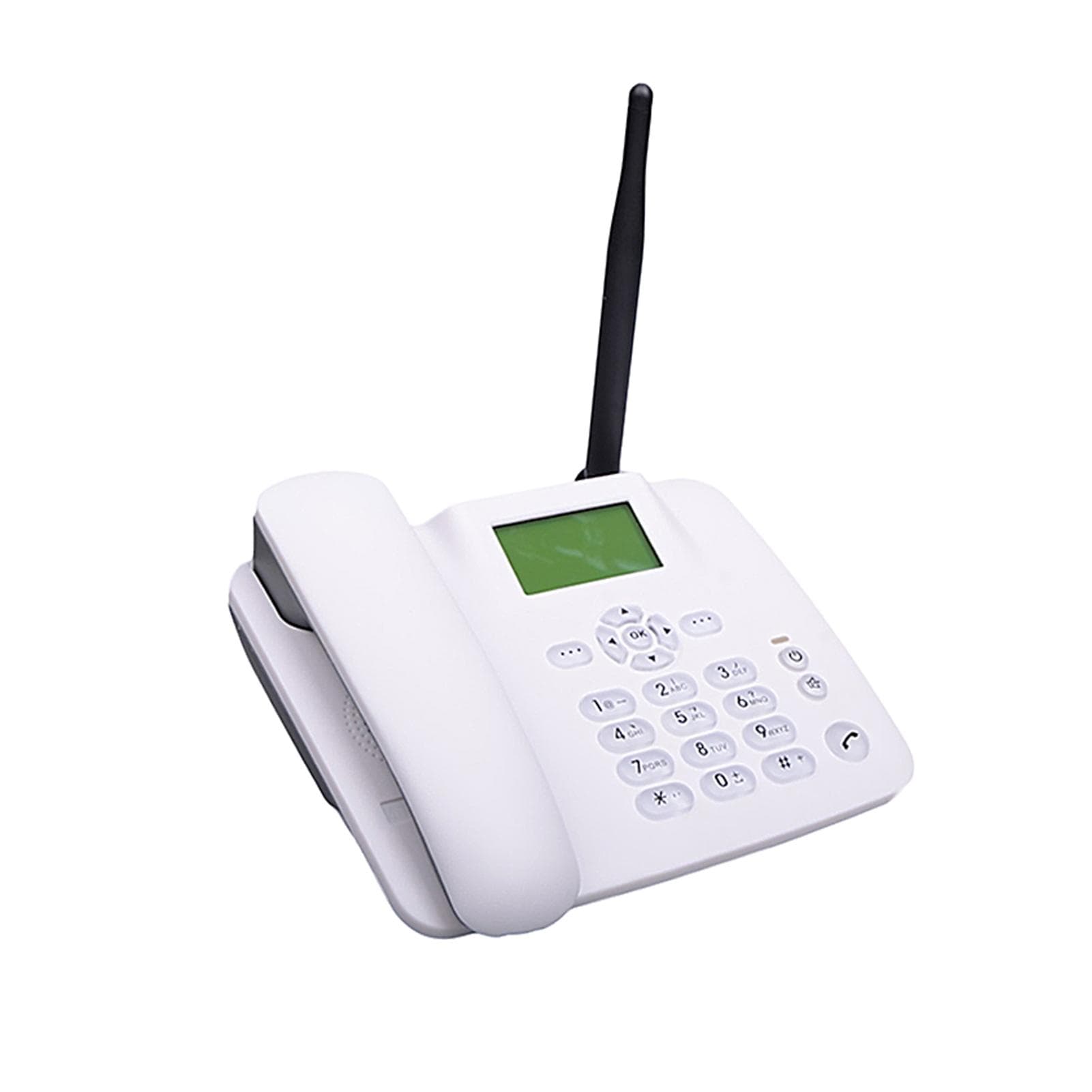 Fixed Wireless Phone 2G Desktop Telephone Support GSM 850/900/1800/1900MHZ SIM Card Cordless Phone US Plug white