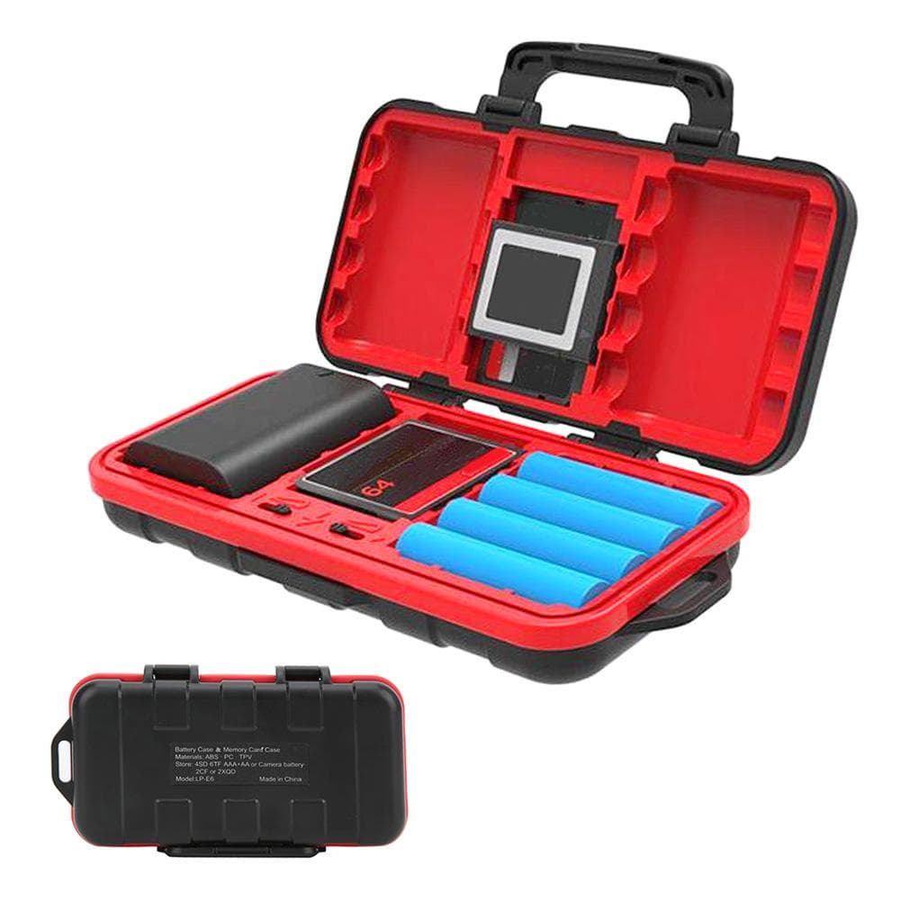 Drop Resistant Waterproof Camera Battery Memory Card Storage Box for NP FW50 NP FZ100 LP E6 LP E8