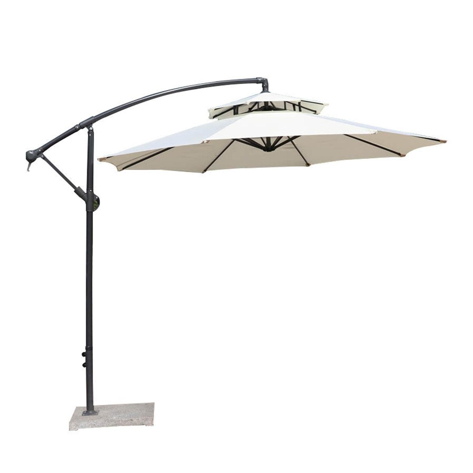 Double Top Sunshade Umbrella Cloth Replace Outdoor Courtyard Garden Umbrella Surface Replace 2.7m