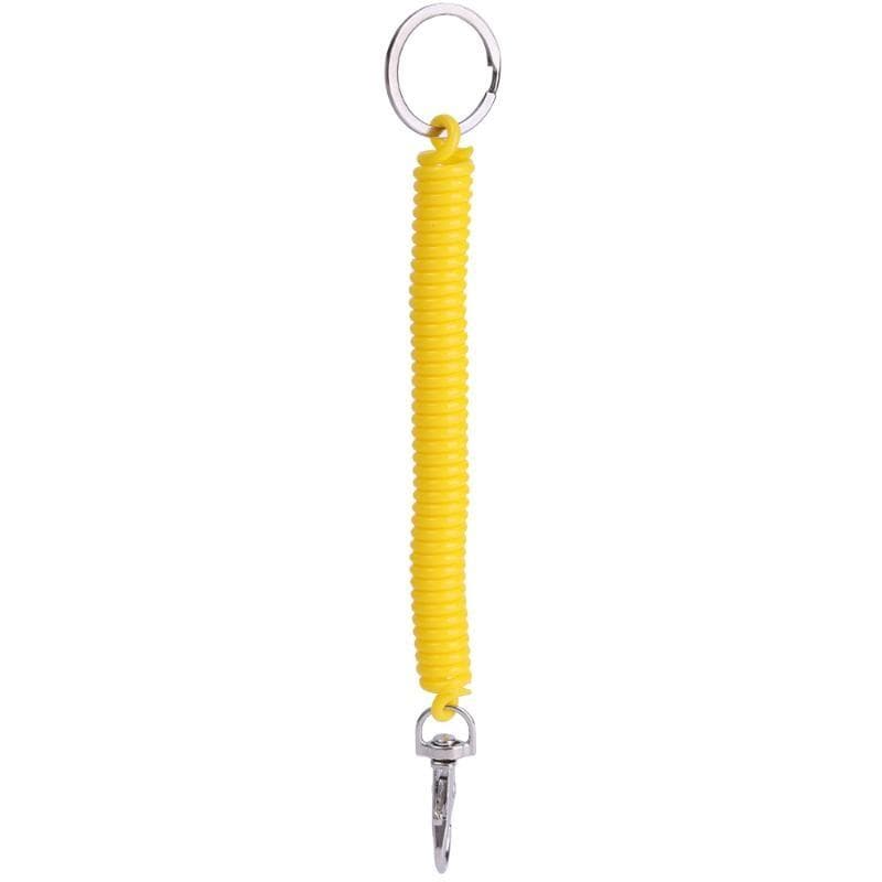 1Pc Multifunctional Elastic Retractable Keychain Wrist Spring Coil Spiral Stretch Lanyard Key Chain Keyring Key Holder yellow