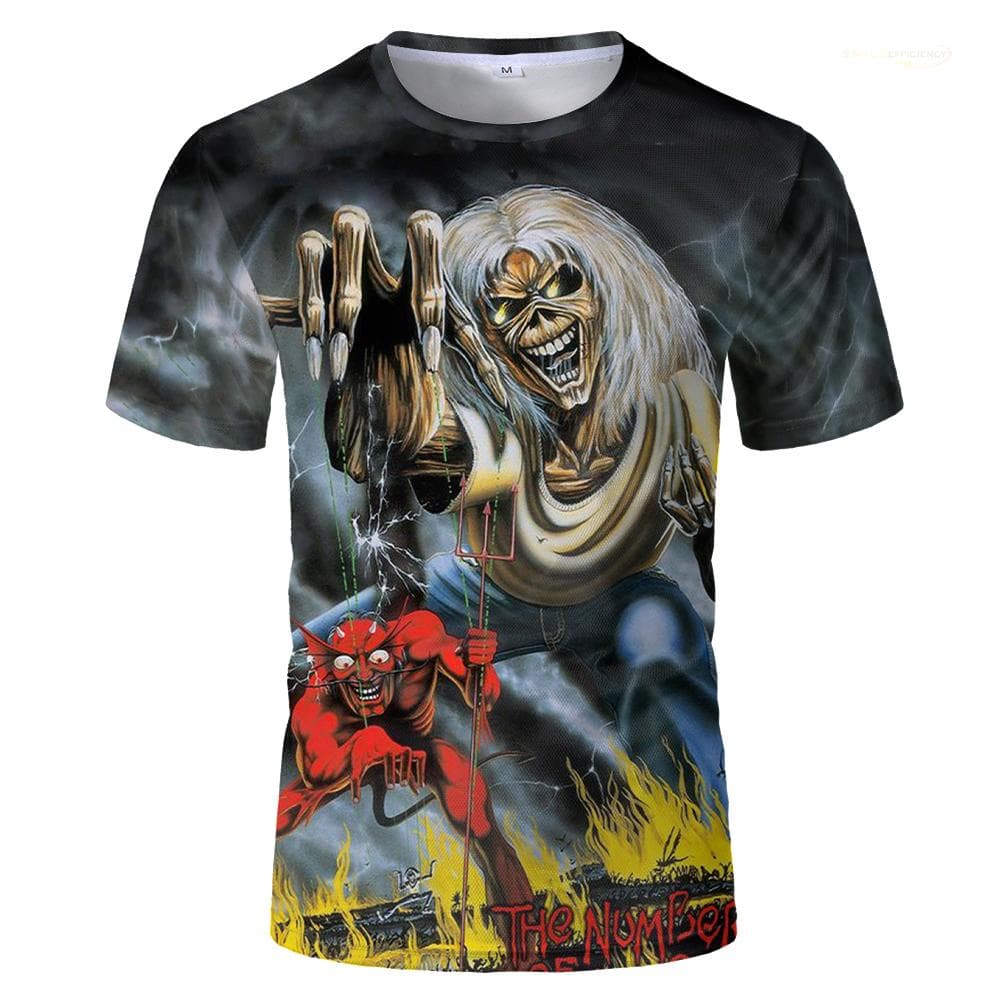 2024 Punk T-shirts For Men And Women Heavy Metal Rock Band Retro Clothing Summer Loose Tee Short Sleeve Oversized Hip Hop Tops 4XL