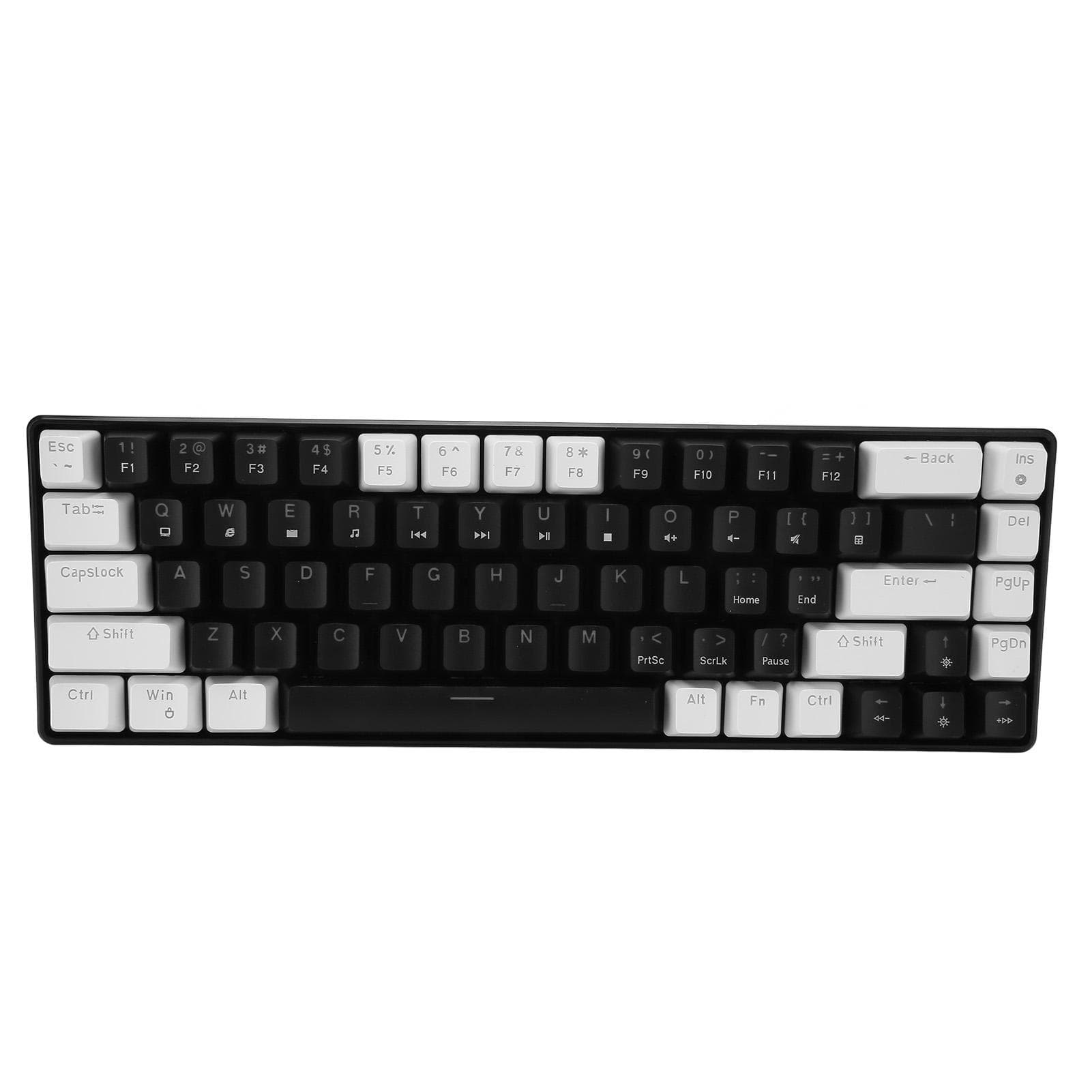 68 Key Mechanical Keyboard RGB Light Double Color Gaming Keyboard for Home Dormitory Internet Bar black white
