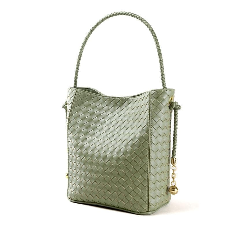Fashionable and Trendy Women's Handbag Daily Commuter Leather Bucket Foreskin Large Capacity Braided Bag No specification