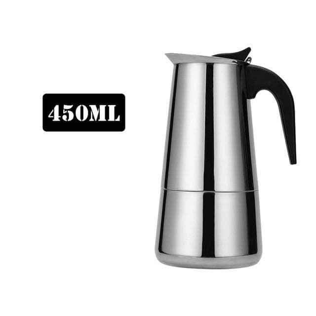 Stainless Steel Coffee Maker Moka Pot Geyser Coffee Makers Coffee Pot Espresso Maker Brewer Latte Coffee Tools Percolator Stove 450ML