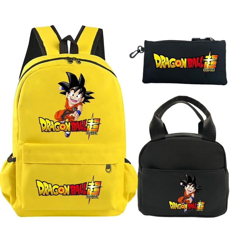 3Pcs/set Backpack Dragon Ball Printed Bookbag with Lunch Bag Pencil Case Teenager Children Girl Boy Schoolbag Rucksack
