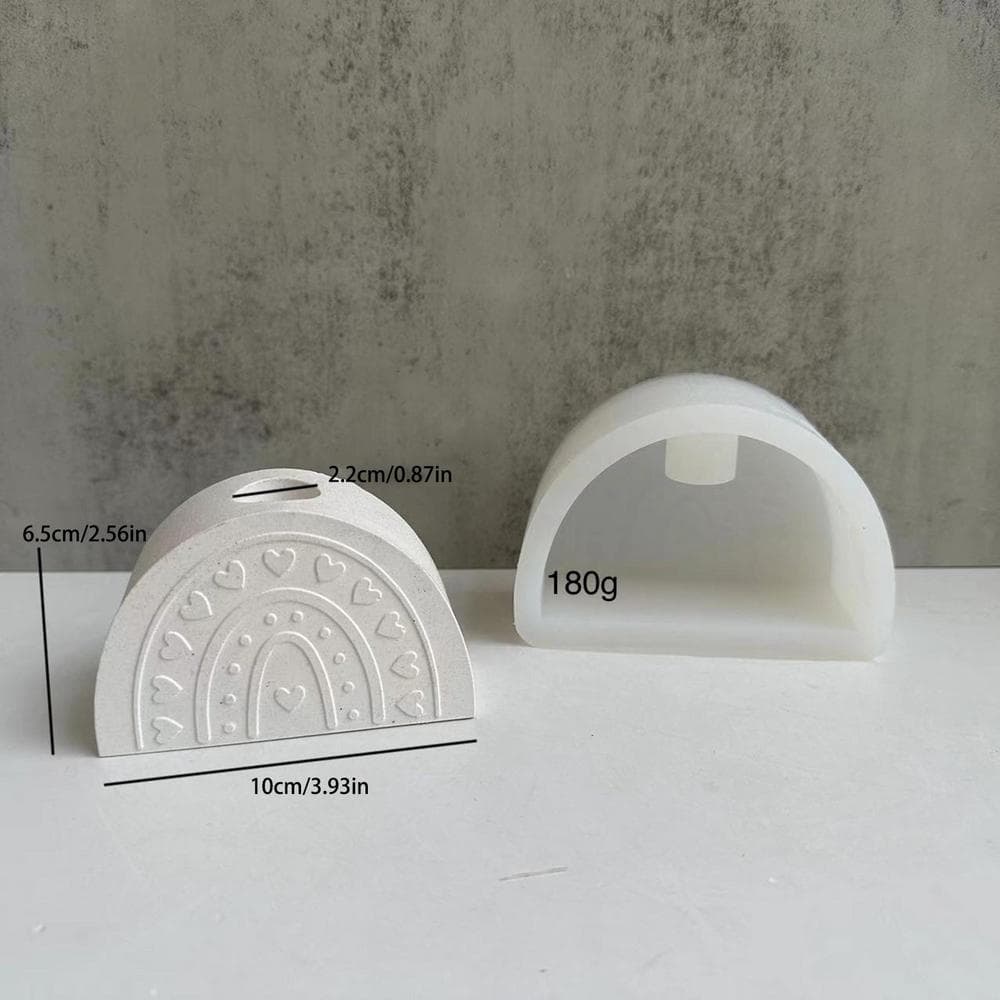 Candlestick Silicone Molds Silicone Candlestick Stand Rainbow Bridge Shaped for Decoration Crafts Aesthetic Home Clay Craft