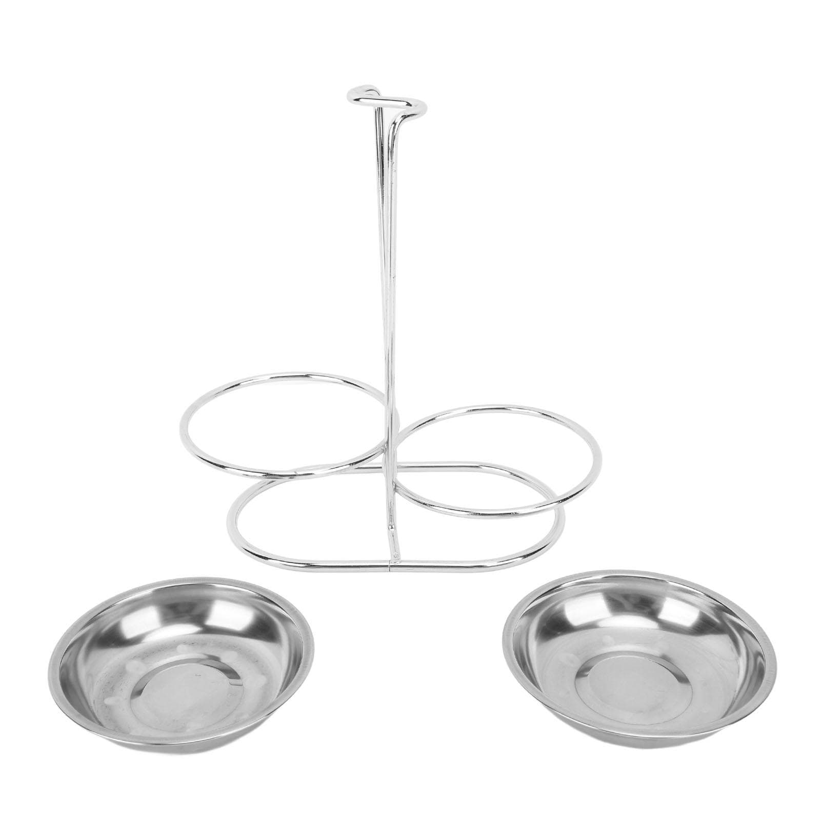 Vertical Soup Ladle Holder Spoon Rest Stainless Steel Easy Access Cooking Utensils Stand for Silver with 2 Plate