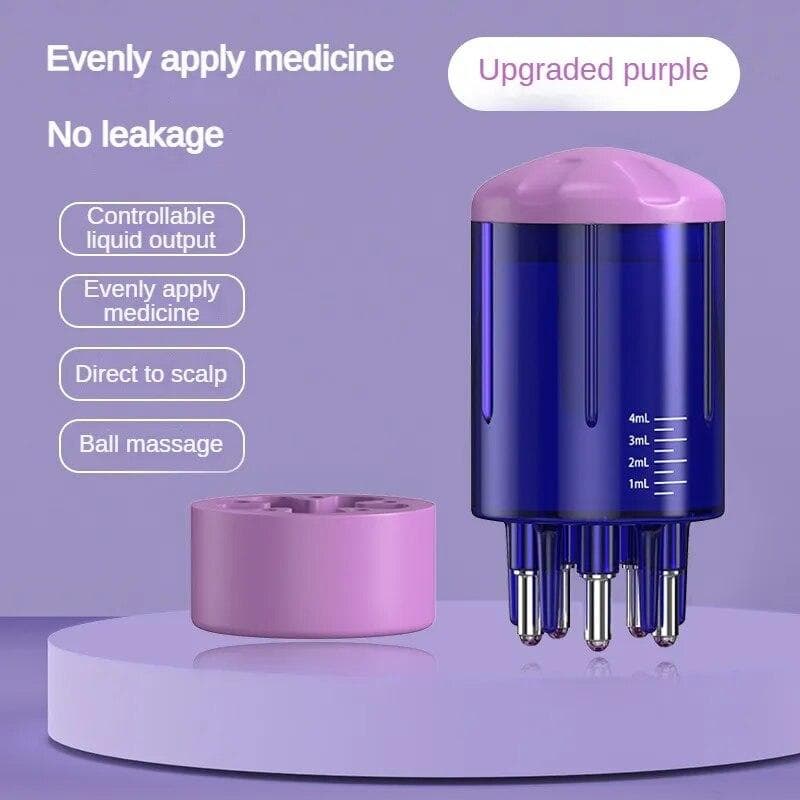 Scalp Applicator Liquid Comb For Hair Scalp Treatment Essential Oil Liquid Guiding Massager Comb Hair Serum Oil Applicator purple