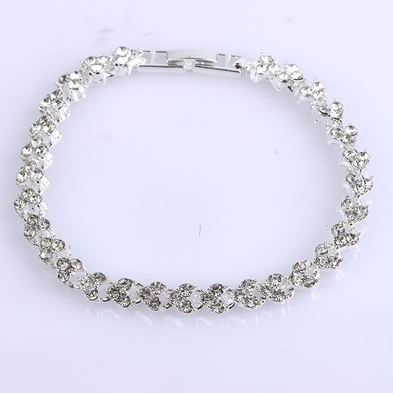 Magnetic Therapy Bracelet Beads Health Care Magnetic slim Jewelry Women'S Crystal silver