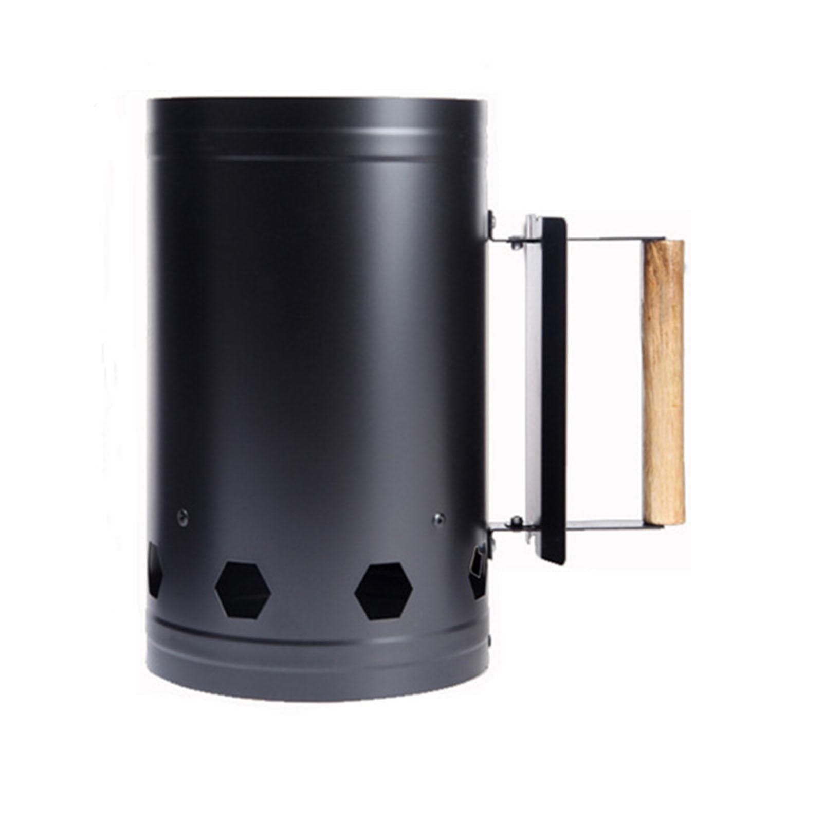 Chimney Starter Heat Resistant Stainless Steel Barbecue Chimney Starter for Outdoor Cooking Black