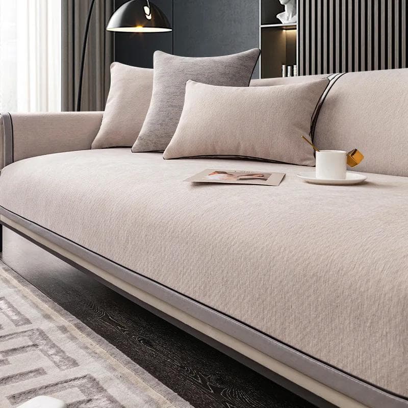 Wrapped edge Chenille Sofa Cushion Four Seasons Universal Anti Slip Cushion Modern High-end Sofa Cover Backrest Towel Fabric 50x70cm