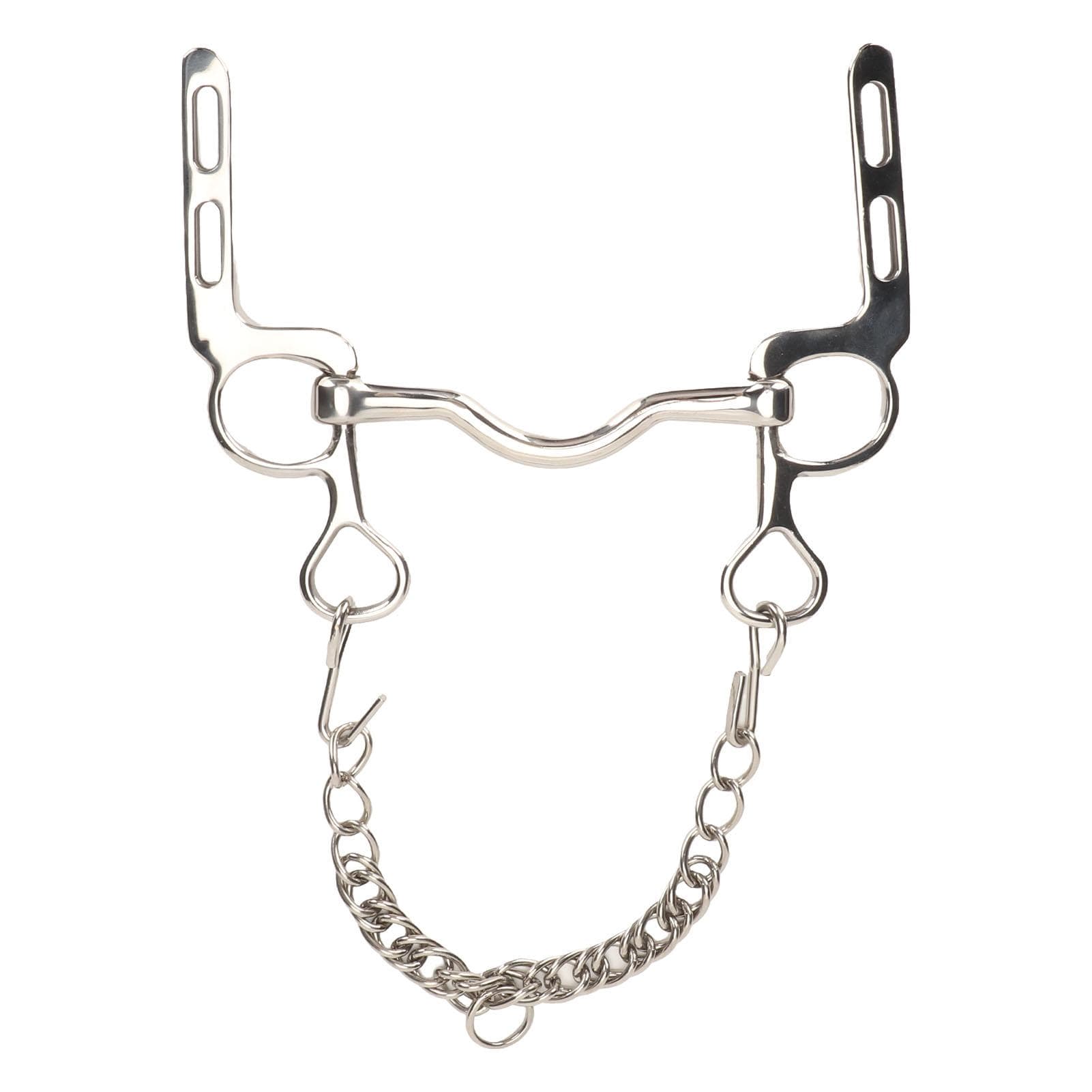 Horse Mouth Bit Stainless Steel Rustproof Easy to Control Horse Bit Roller with Hook and Chain for