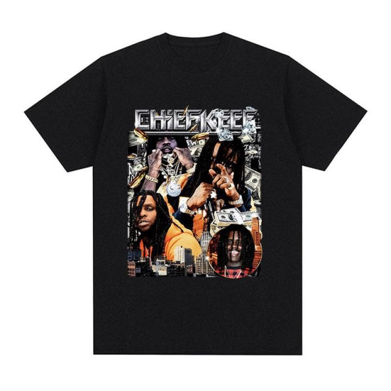 I Love Chief Keef T Shirt Men's Fashion Casual Short Sleeve T-shirt Vintage Gothic Oversized Cotton T-shirts Hip Hop Streetwear S