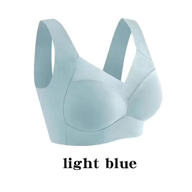 Sexy Top Seamless Bra Plus Size Backless Bras Push Up Women Wireless Bralette Woman Underwear Sports Unwired Bra Without Frame XXL(60-70kg) light blue