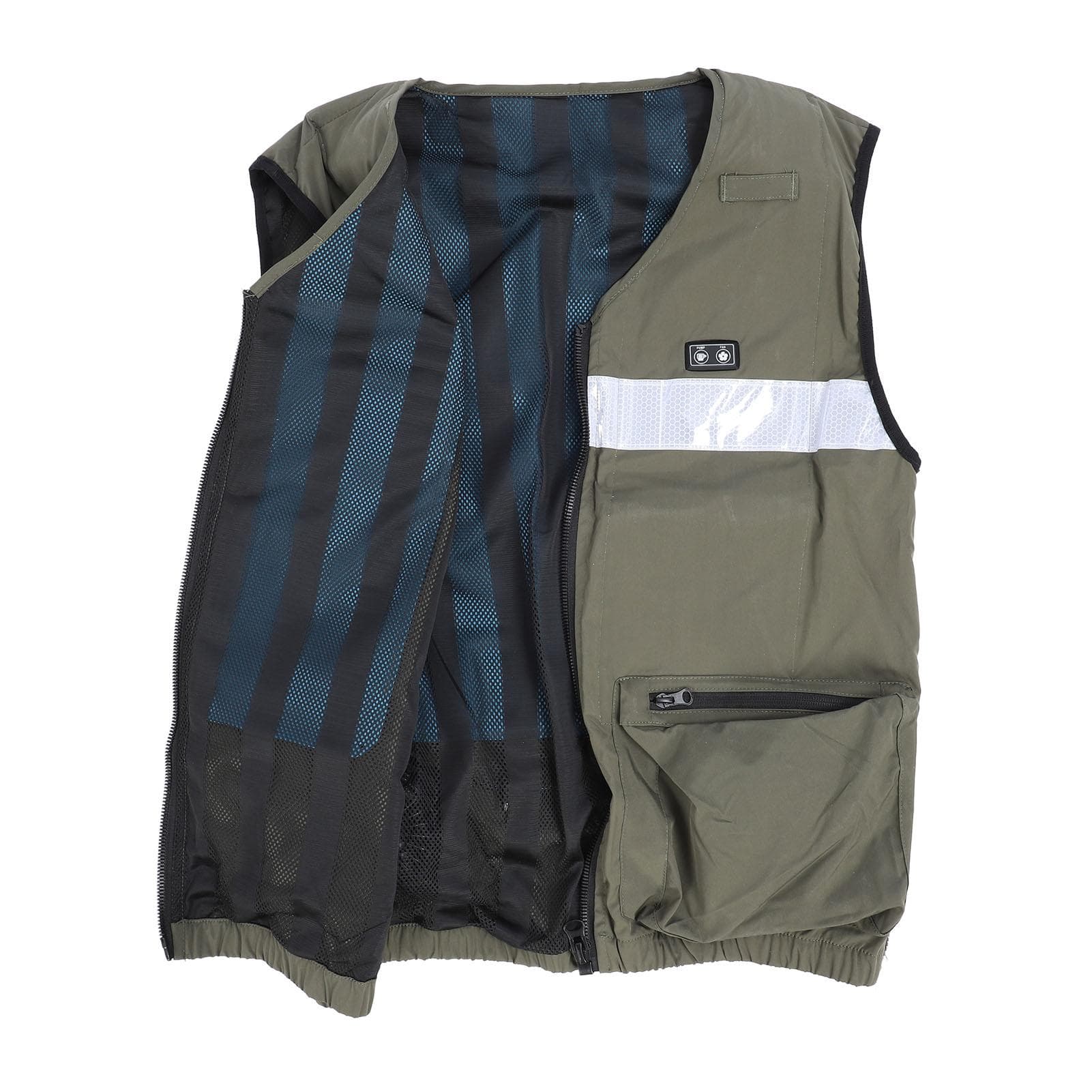 Cool Vest 4 Sizes Adjustable Reflective Multi Pockets Wind and Water Cooling Air Conditioning Vest