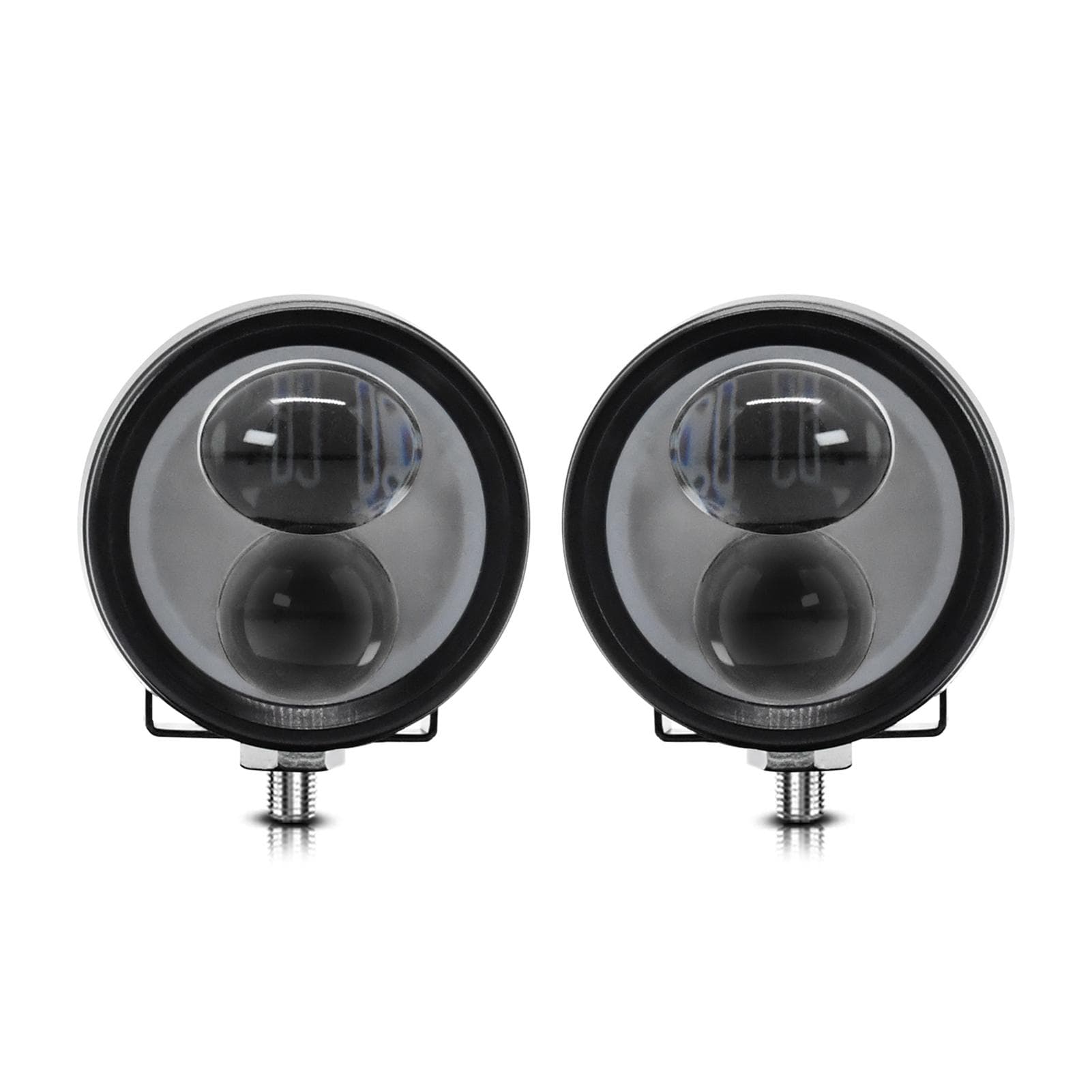 LED Driving Lights, 60W 6000LM Motorcycle Driving Fog Lights Waterproof Round LED Spot Lights for 2 Pack black