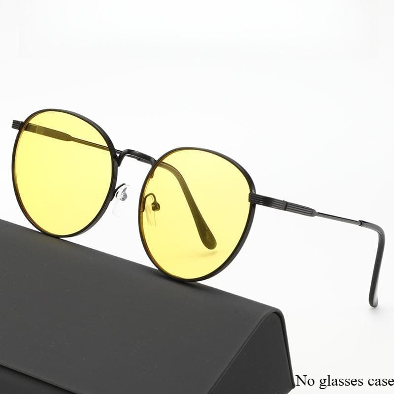 5PCS Retro Punk Sunglasses Round Black Metal Frame Colorful Lens UV Protection Unisex Fashion Eyewear