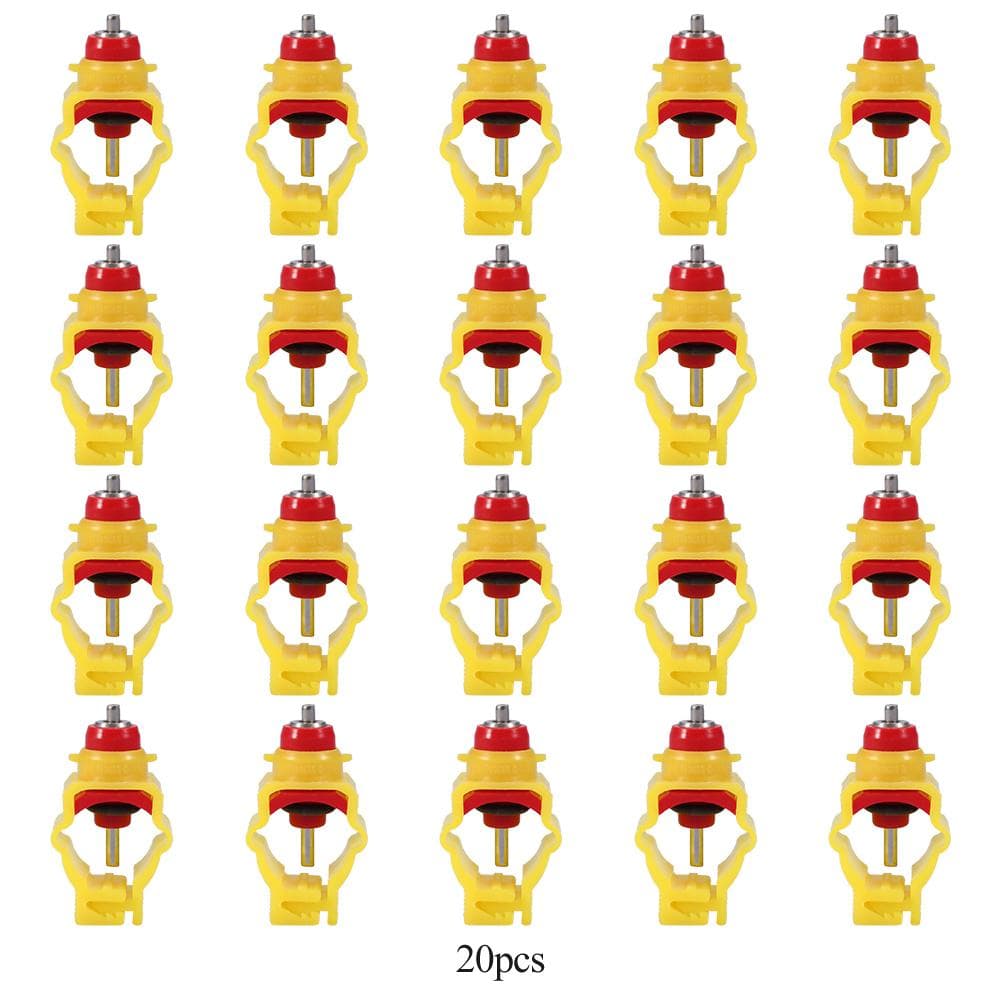 20pcs/pack Automatic Chicken Feeder Nipples Duck Poultry Water Drinking Dispenser for 20mm Pipe