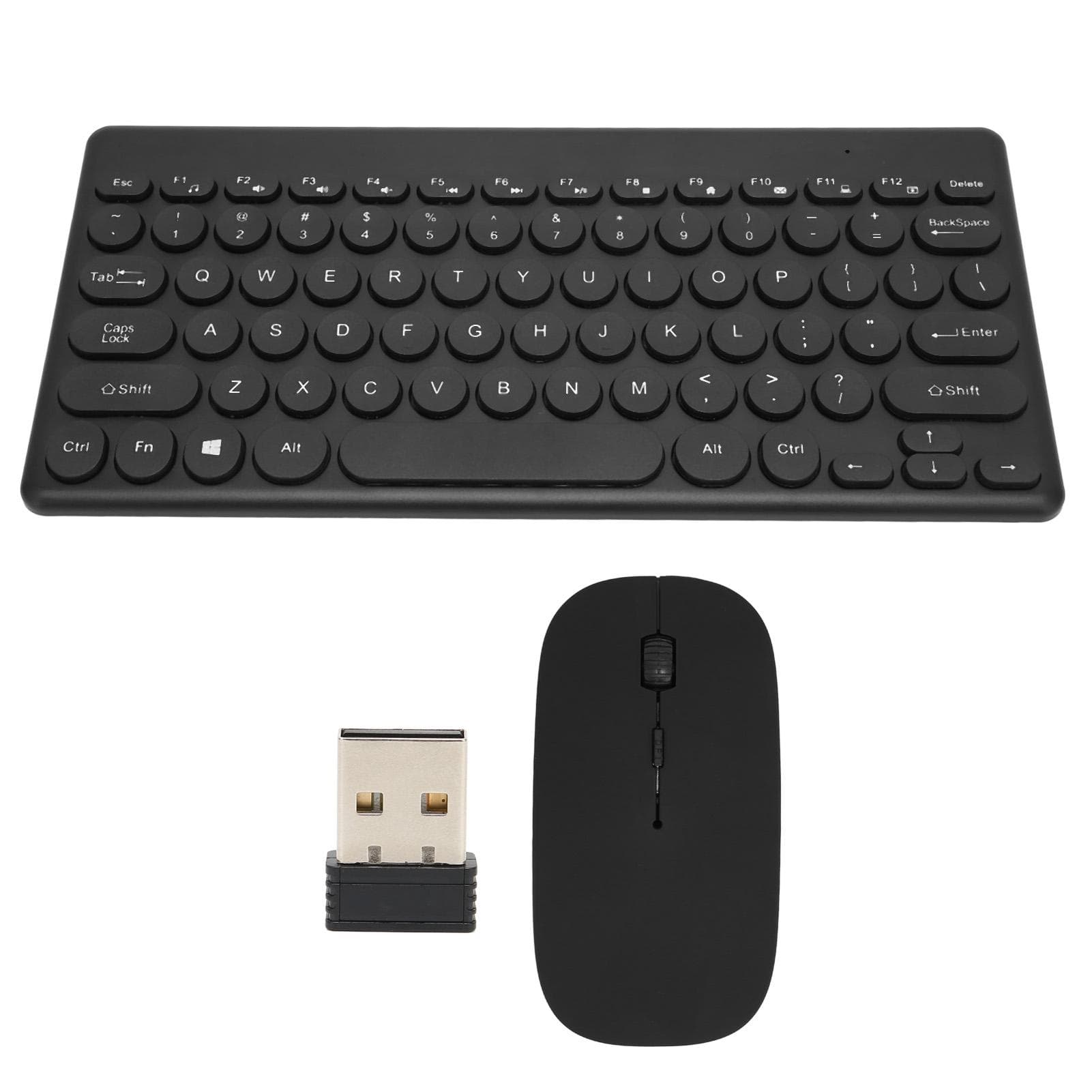 Keyboard Mouse Set Wireless 2.4G 78Keys Keyboard 4Keys Mouse Buttons Mini Computer Supplies for black