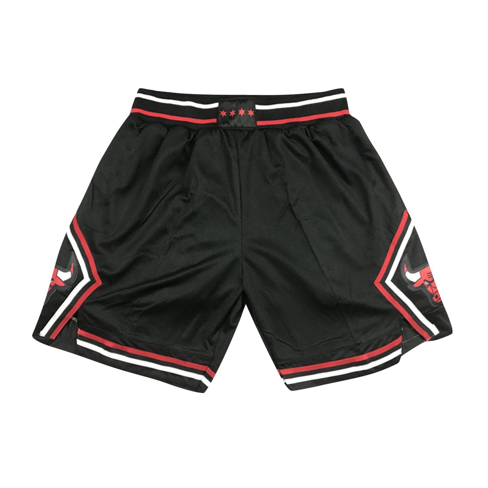 Bulls Retro Embroidered Drawstring Cropped Basketball Shorts Training Shorts M black