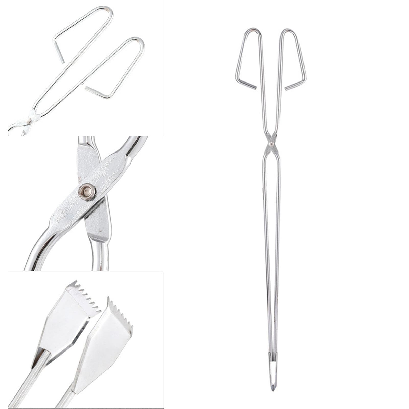 Outdoor Stainless Steel BBQ Tongs 55cm Extended Handle Firewood Charcoal Clip Trash Picker Fire