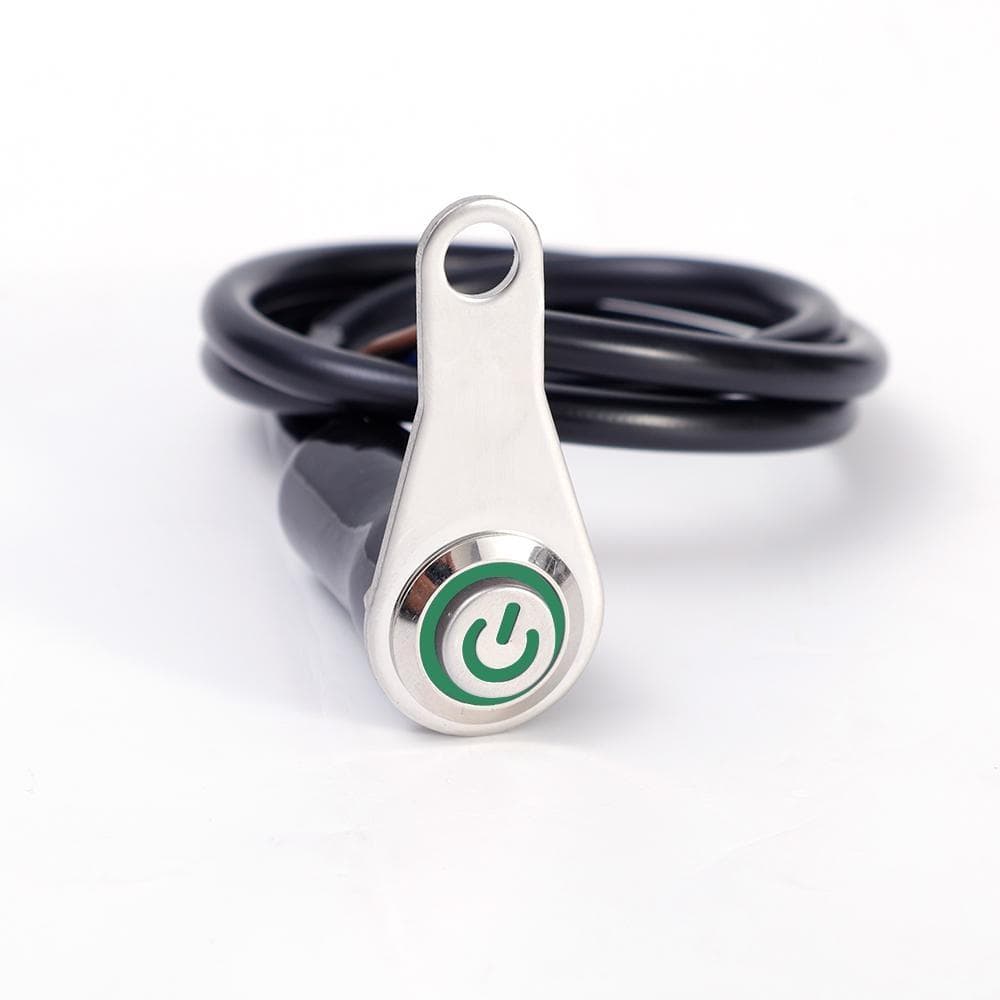 1Pcs Motorcycle Accessory Modification Switch Stainless Steel Bracket Metal Power Self-locking LED Headlight Spotlight Switches green