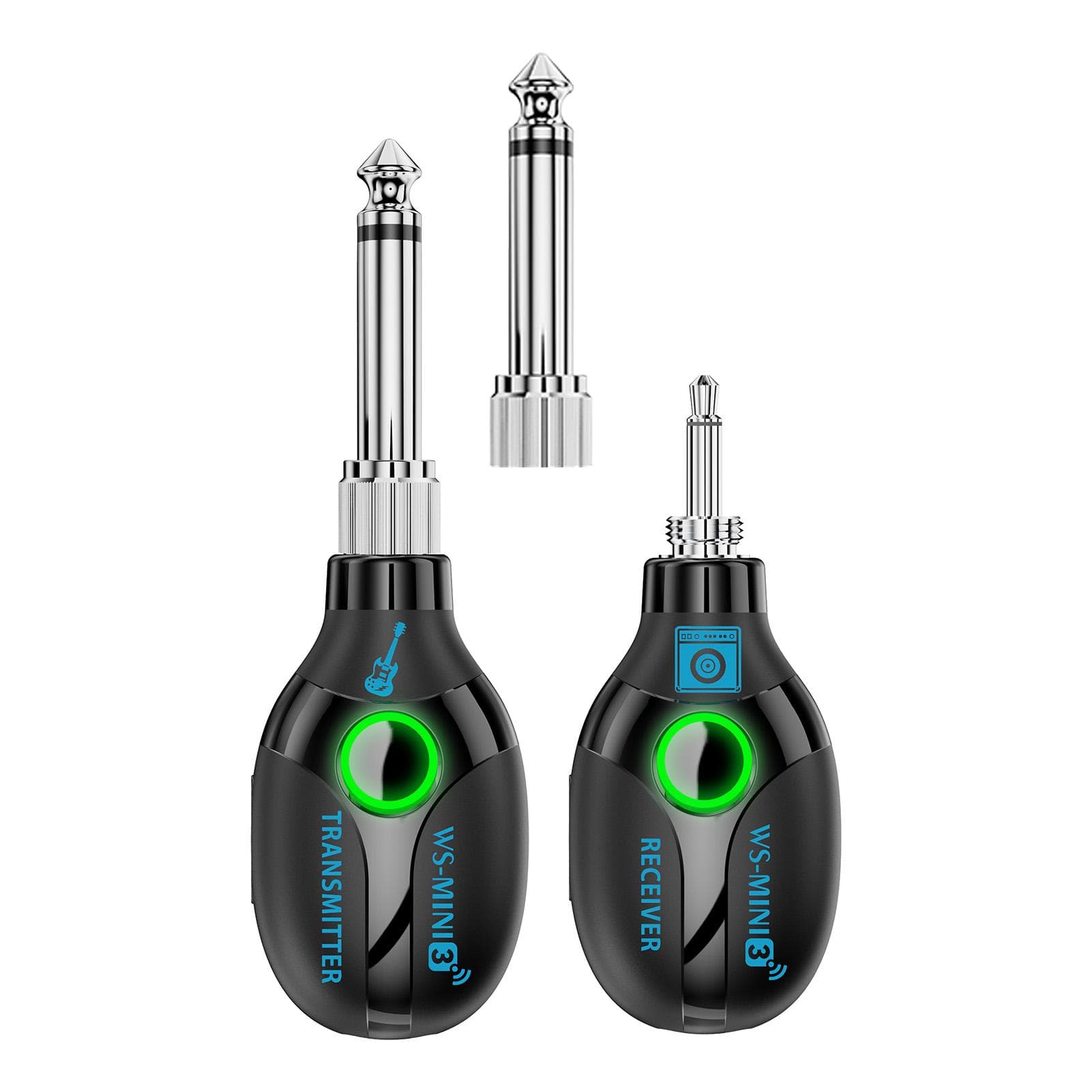 2.4G Wireless Guitar System Transmitter Receiver Set with Charging Compartment Audio System 4 black
