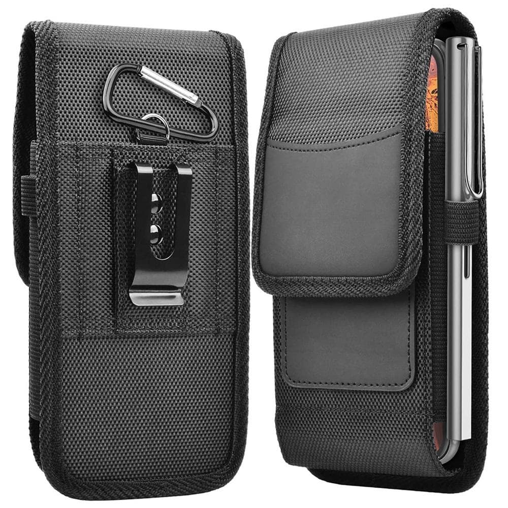 3.5-6.8inch Phone Nylon Pouch Cell Phone Belt Clip Carrying Holster Case Waist Bag for IPhone,Samsung Galaxy 1pc black