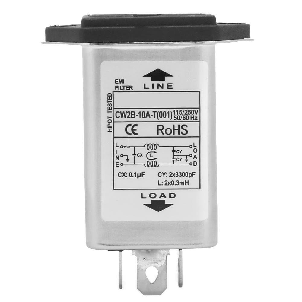 CW2B10A T (001) EMI Power Filter with Fuse Socket 2in 1 Single Safety 125250v
