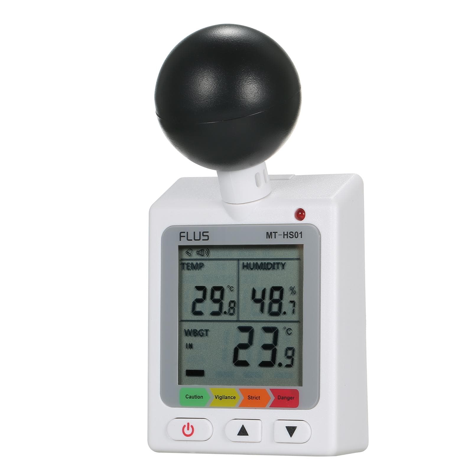 WBGT + HI Heat Index Checker Stress Meter Air Globe Temperature Humidity Tester white