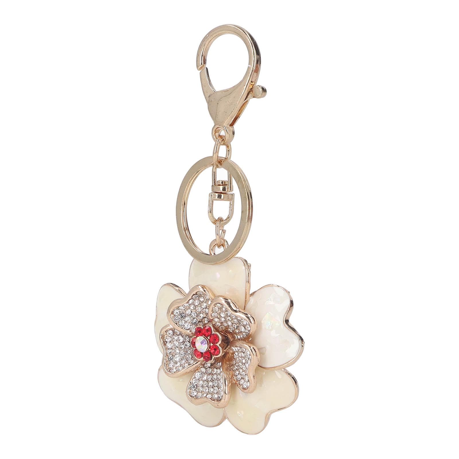 Peony Flower Keychain Vivid Details Smoother Surfaces Metal Car Keychain for Bag Pendant