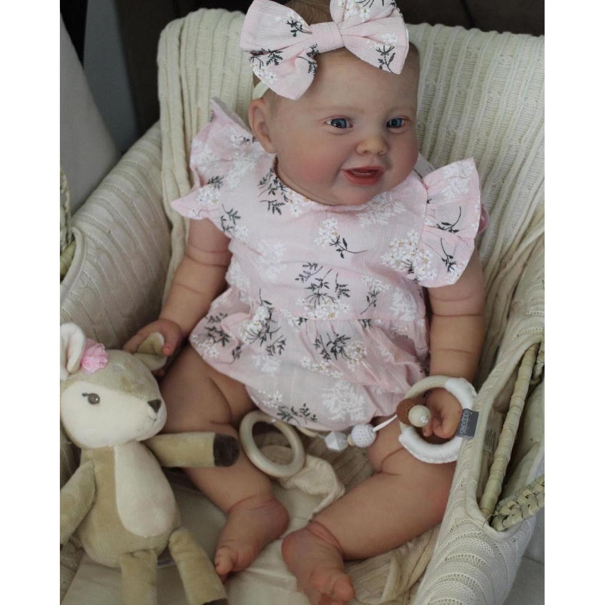 Baby Reborn Doll 3D-Paint Skin with Vascular Vein, 60 CM Toy for Girls Real Like Princess Toddler with Soft Cloth Body finished doll