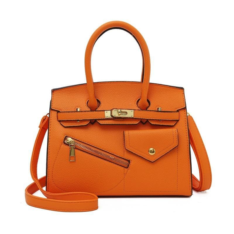Bags Large capacity tote bag new Korean version fashionable simple handbag women's versatile messenger commuter bag orange