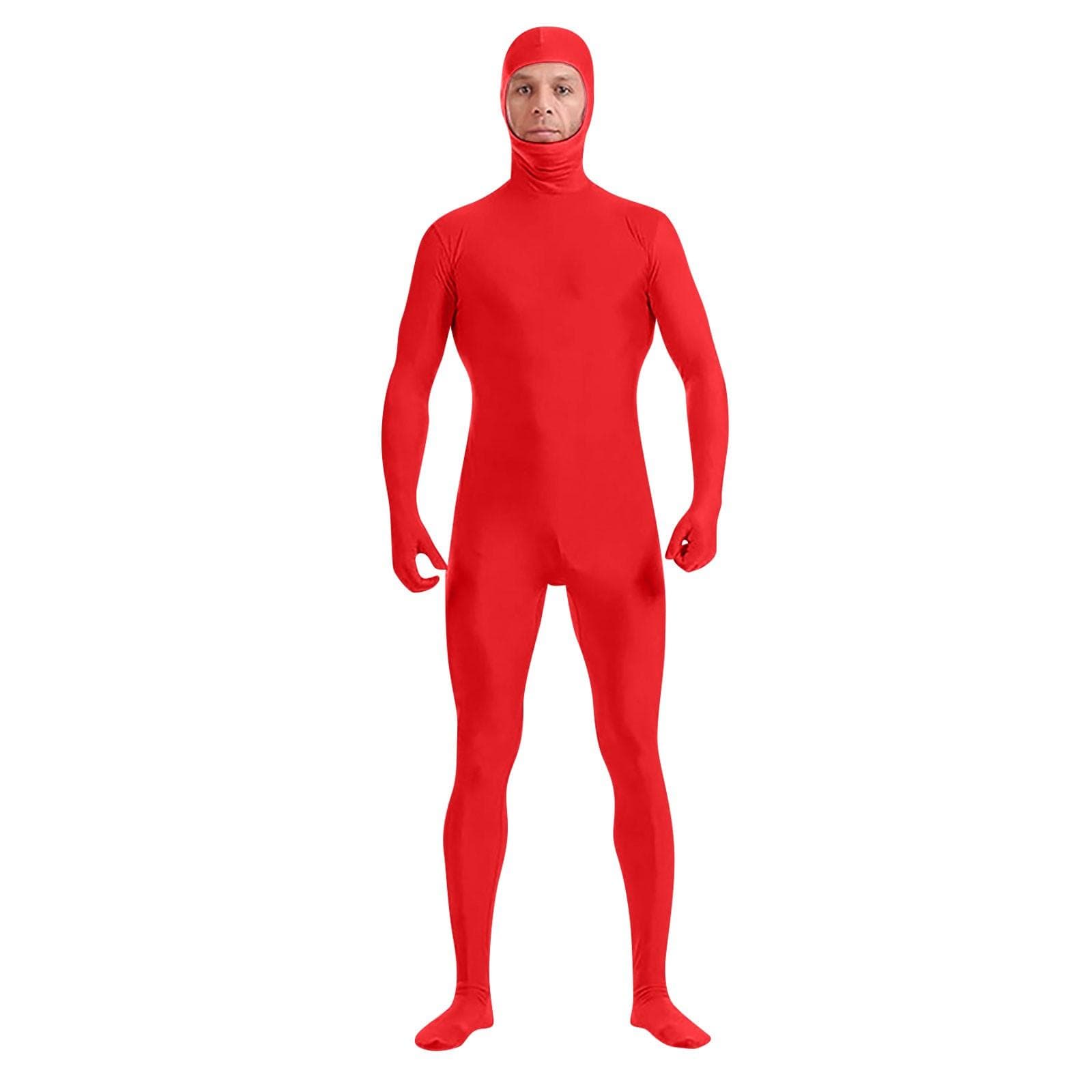 Zentai Suit Cosplay Leotard Full Bodysuits Green Screen Suit Halloween Costumes 190 red