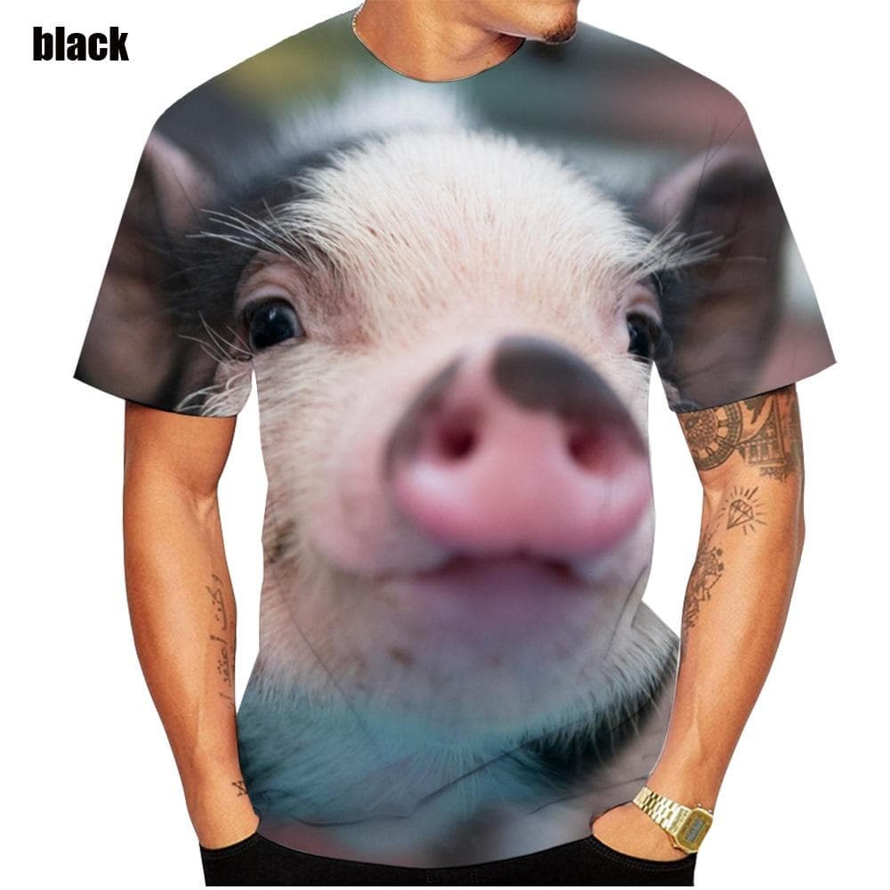 Popular Novelty Animal Pig 3d Printing T-shirt Funny Pig Casual Summer T-shirt XS-5XL 5XL