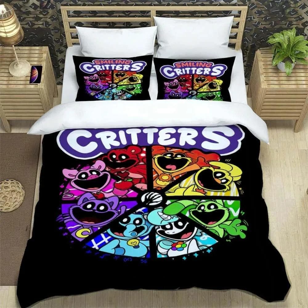 3D Cartoon S-smiling critters Bedding Sets exquisite bed supplies set duvet cover comforter set bedding set luxury birthday gift 155x215cm 3pcs
