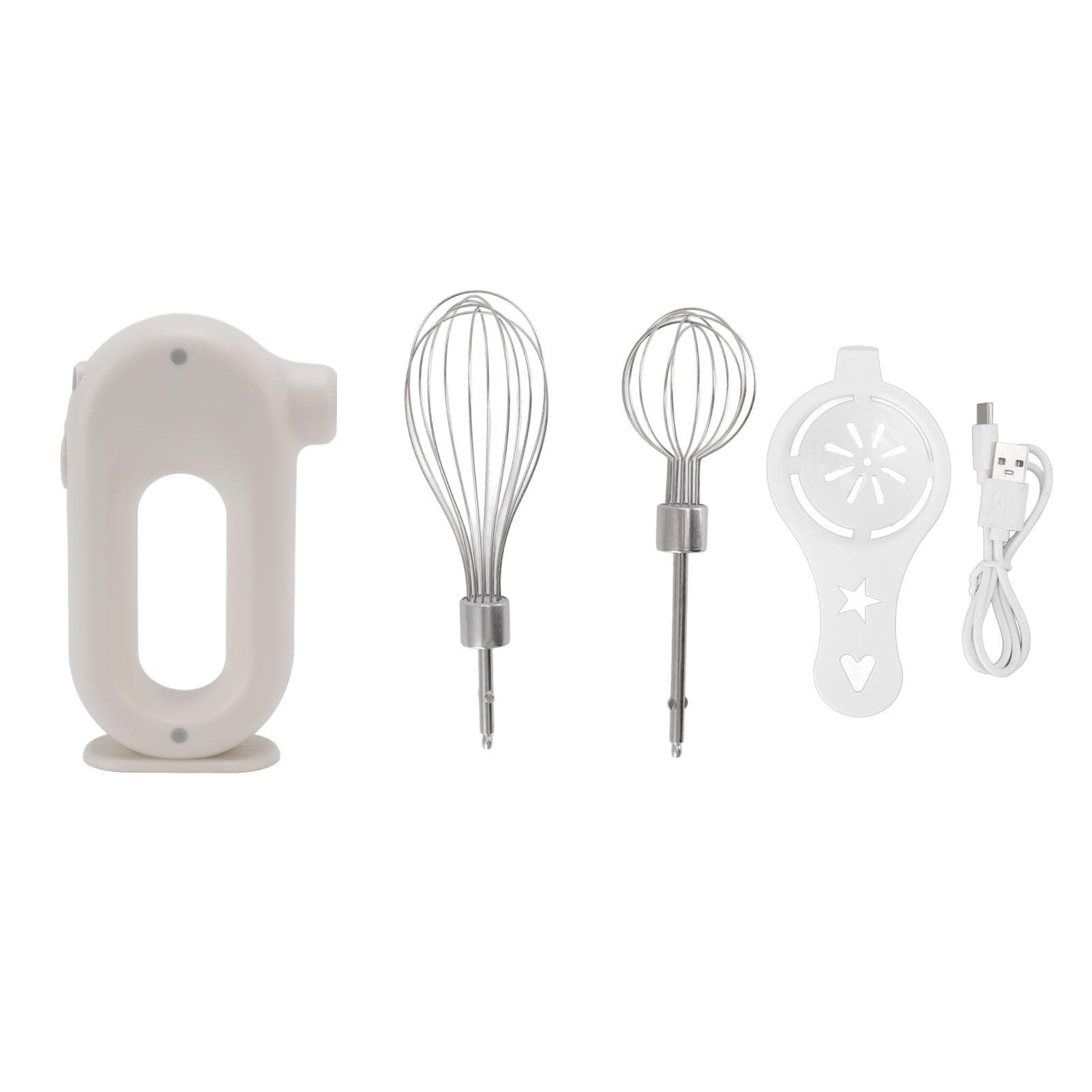 Electric Hand Mixer 3 Speeds Anti Slip Handle Design Safe Household Handheld Milk Frother Foam L(for 6.5-9kg) white