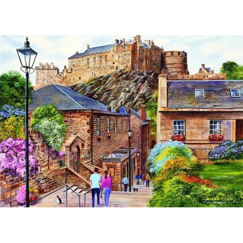 DIY Diamond Painting Pretty Town Full Round/Round Rhinestones Scenery Diamond Embroidery 20X30CM