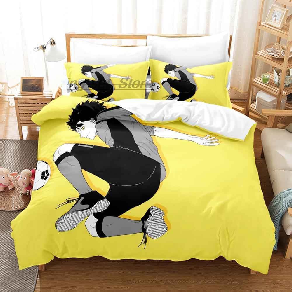 BLUE LOCK Bedding Set Single Twin Full Queen King Size Bed Set Adult Kid Bedroom Duvet Cover Sets 3D Print Anime bed sheet set EU Twin 135x200cm