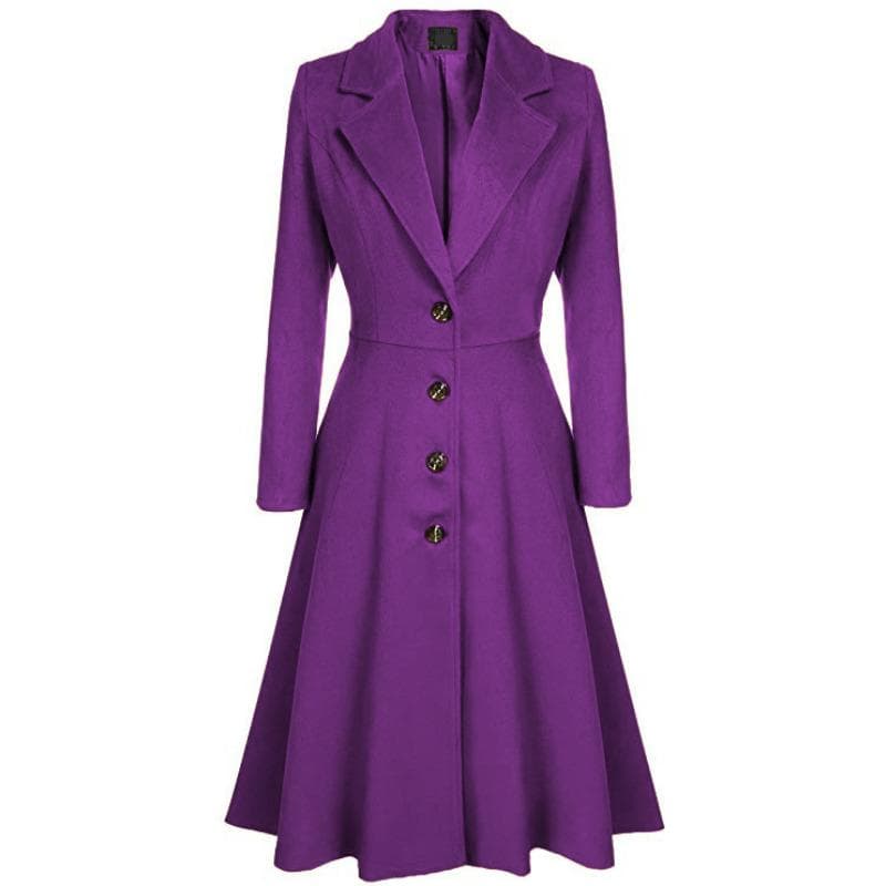 Autumn and Winter New Women's Woolen Coat Long-sleeved Fashion Casual Trench Coat Women XXL