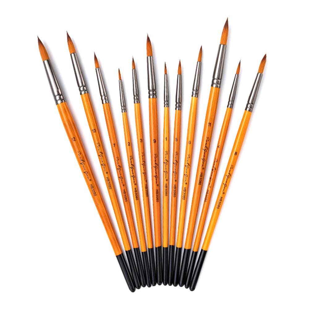 12pcs Draw Paint Brushes Set Kit Artist Paintbrush with Nylon Hair for Artist Acrylic Aquarelle -3