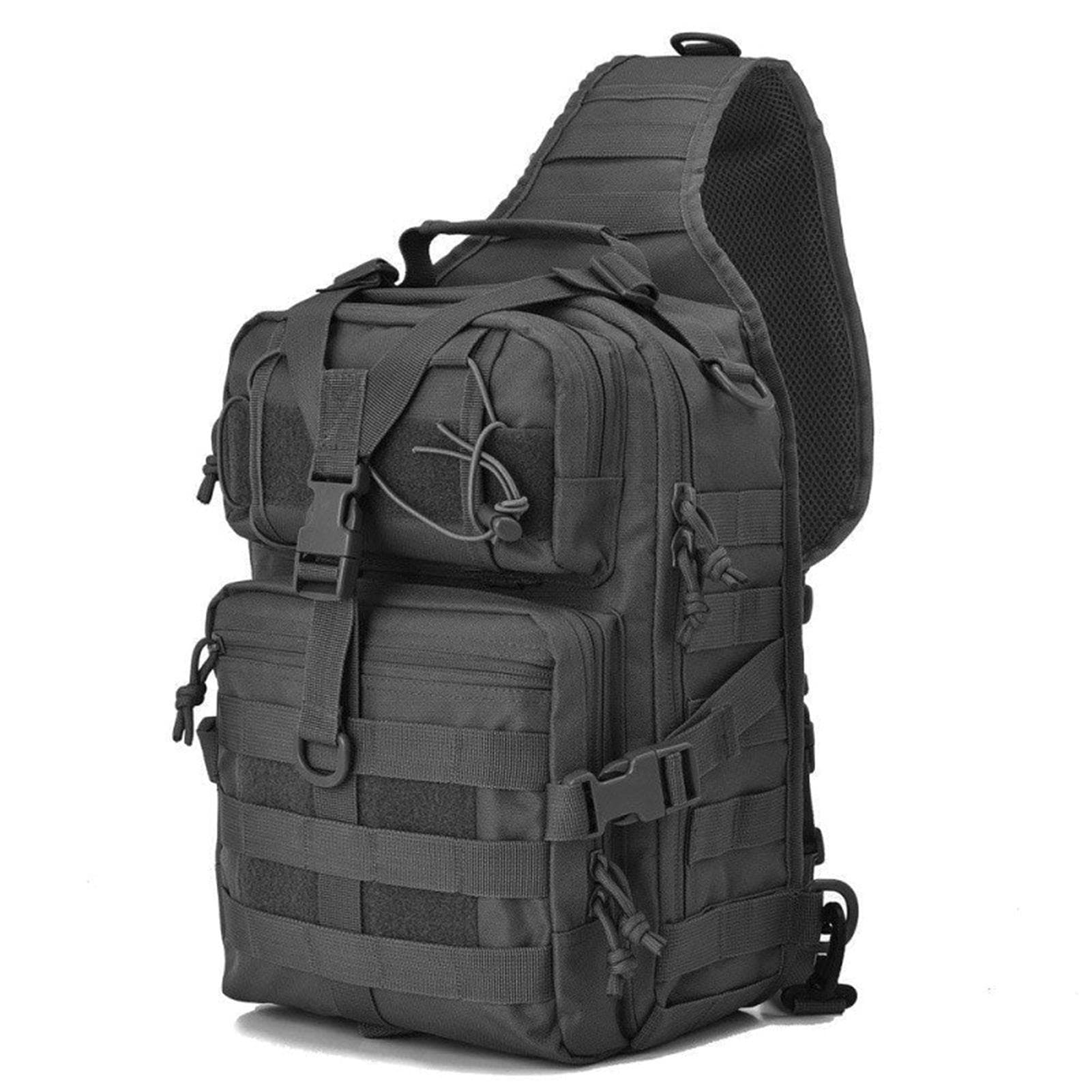 Tactical Sling Bag Pack Military Shoulder Sling Backpack Molle Assault Range Bag black