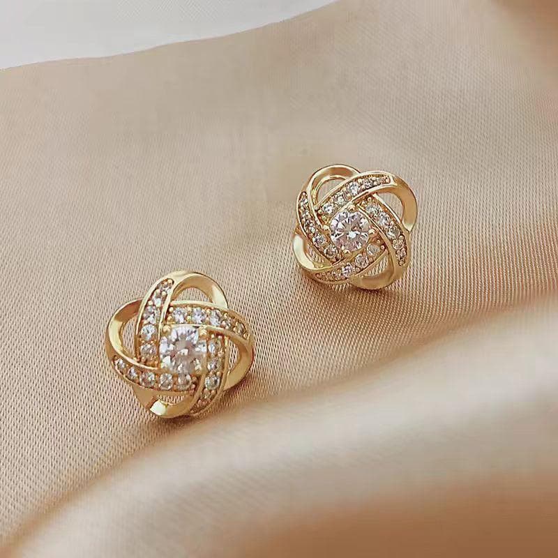 Elegant 2023 Rhinestone Earrings for Women - Niche Design, Silver Needle, Small, Light Luxury Style